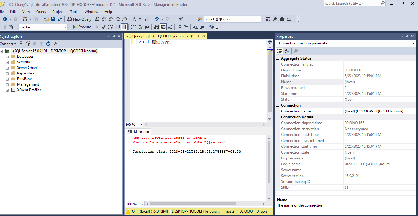 I tried these data source desktop hqgoefh initial catalog library
