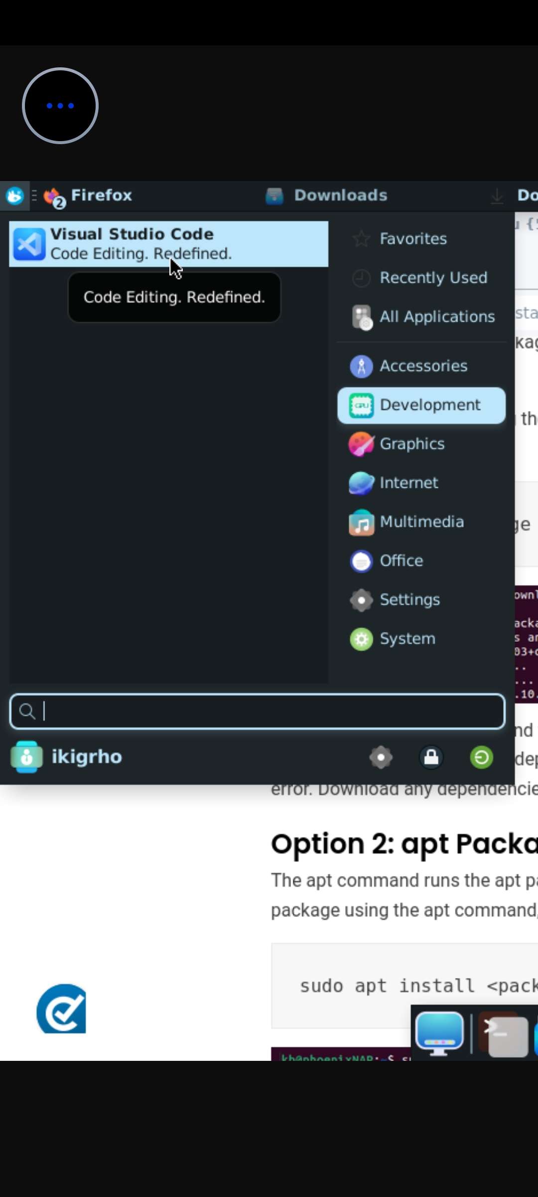 How to install vscode andronix app