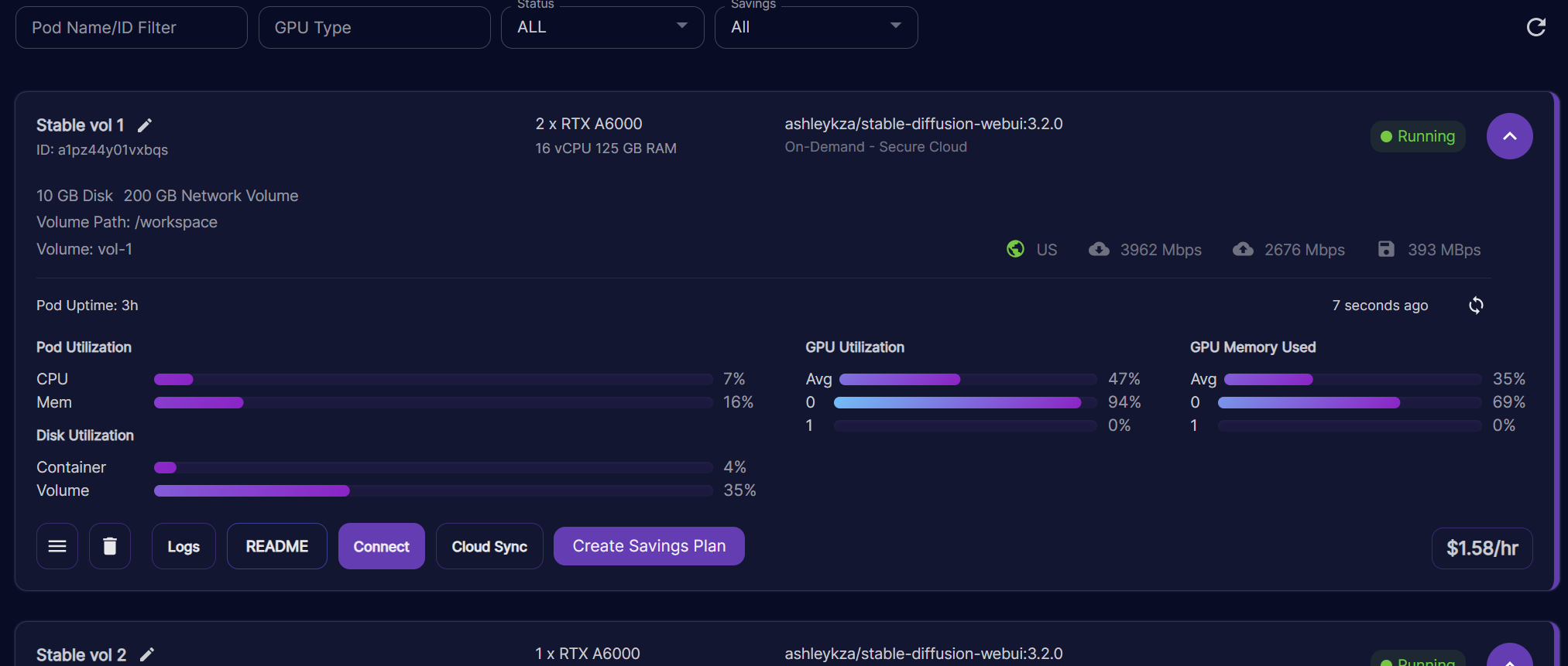 How much gpu usage you see software engineering courses secourses 
