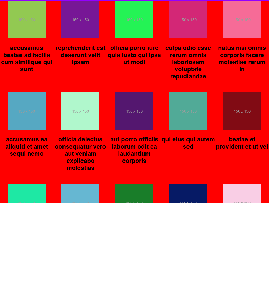 How to devide my container with card with same height and width kevin