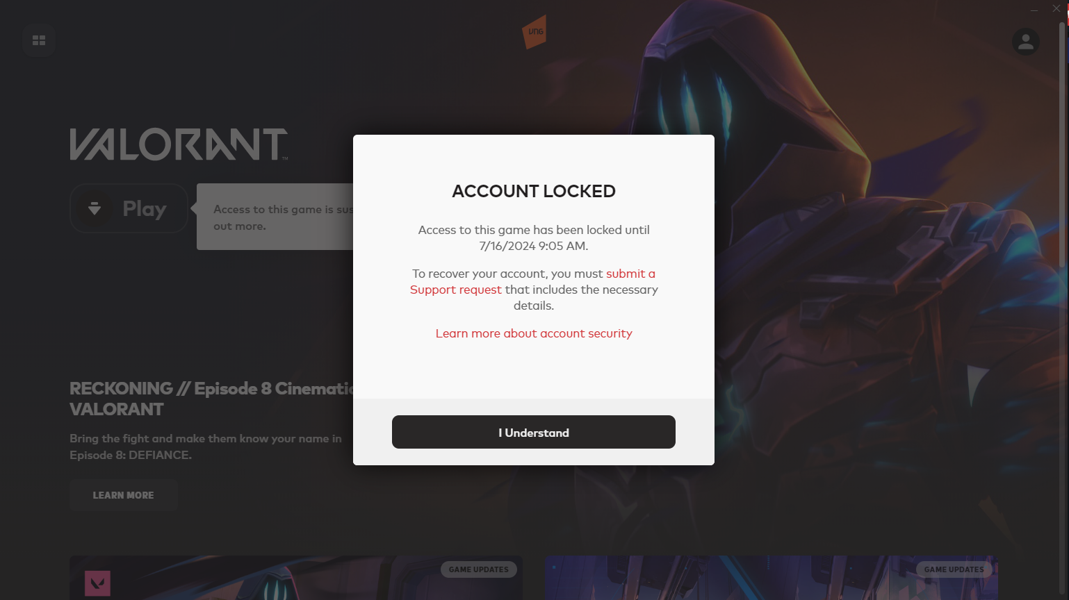 My Acc Got Banned While I Play On Cafe Game VALORANT