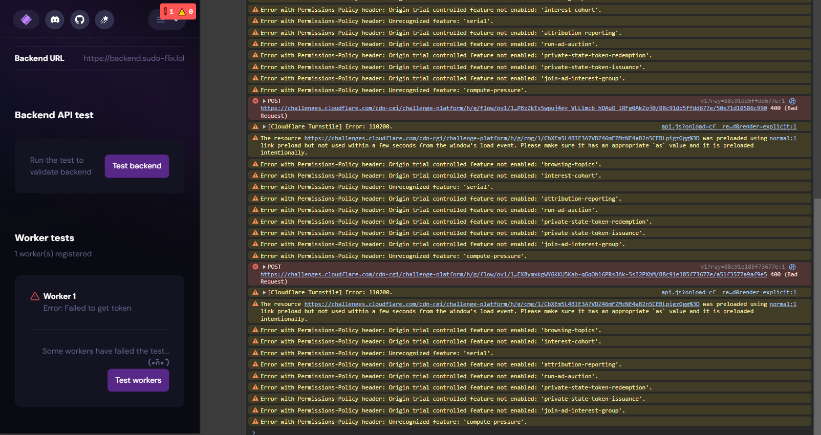 Turnstileerror cloudflare turnstile invalid or missing type for