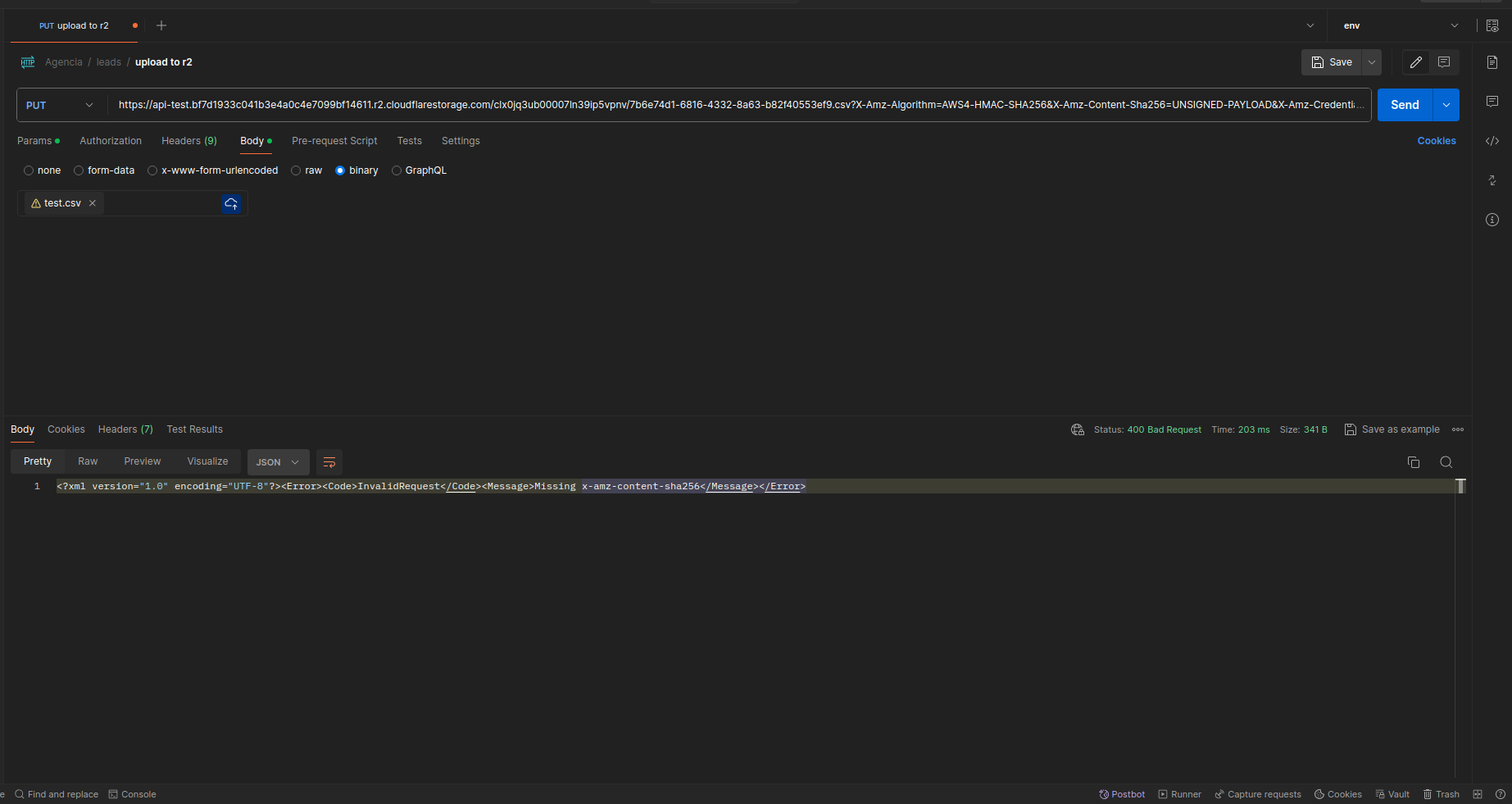 Hello, I'm trying to create a pre-signed URL with the S3 API, I ...