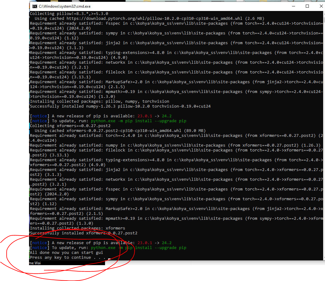 I run step 1 install kohya then install cudnn then step 2 fix for