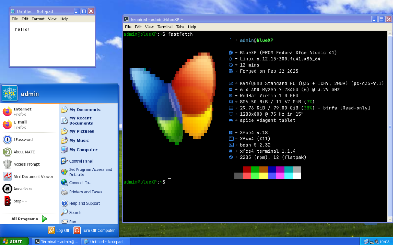 Windows XP mentioned - Bazzite