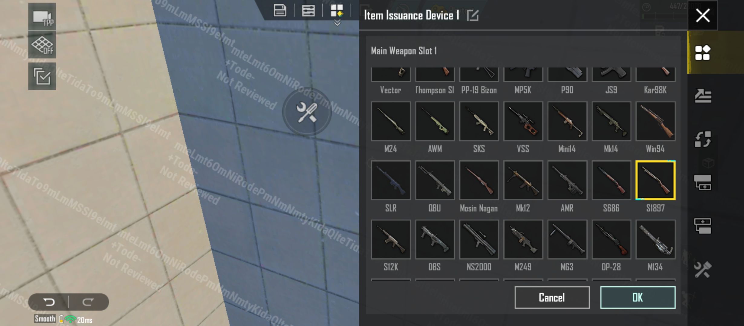 Check here..M1014 is missing..Not in item issue,nor visual programing or item spawn device 