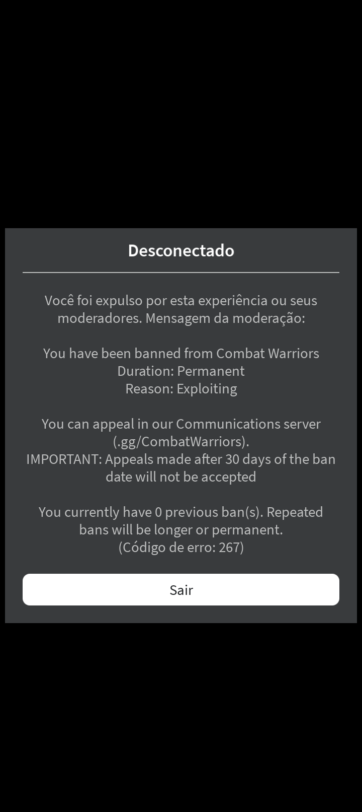 Banimento só por ser bom. 