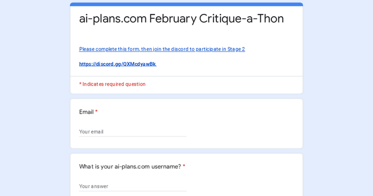 AI-Plans.com critique-a-thon