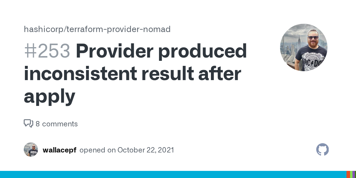 Provider produced inconsistent result after apply · Issue #253 · ha...
