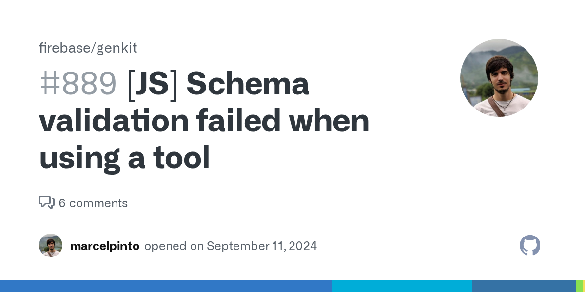 [JS] Schema validation failed when using a tool · Issue #889 · fire...