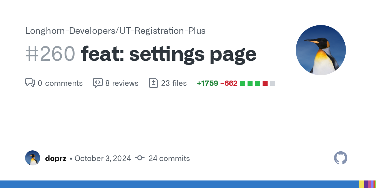 feat: settings page by doprz · Pull Request #260 · Longhorn-Develop...