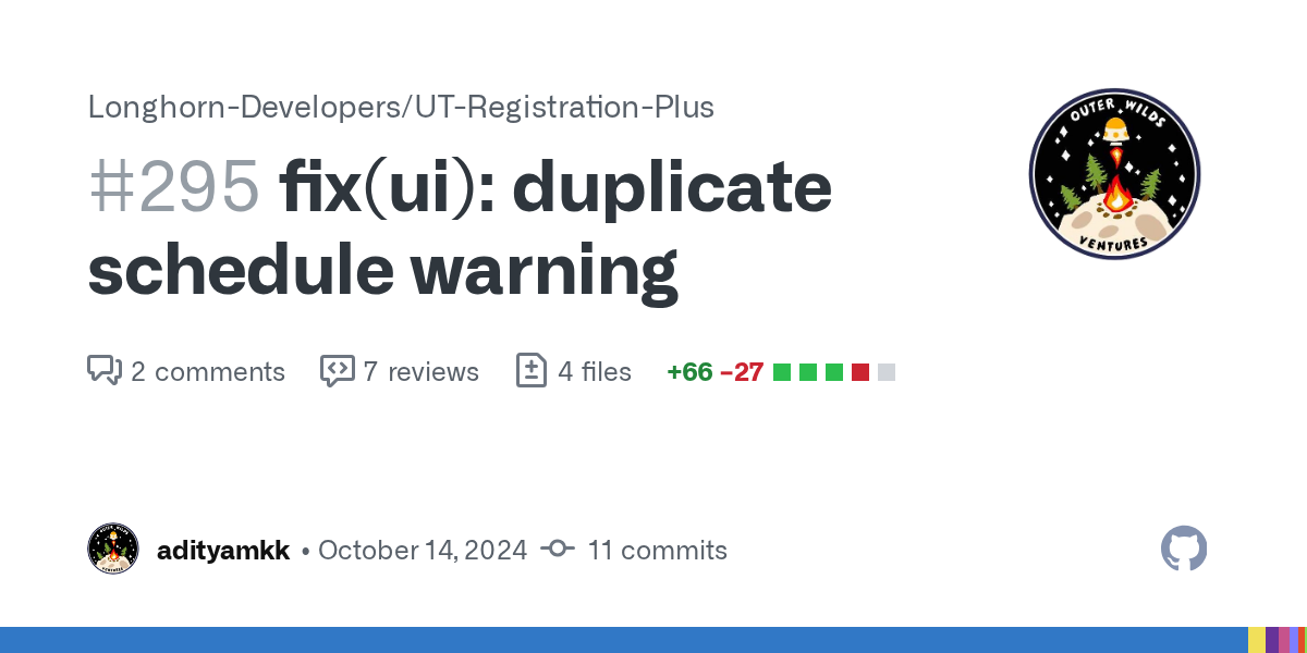 fix(ui): duplicate schedule warning by adityamkk · Pull Request #29...
