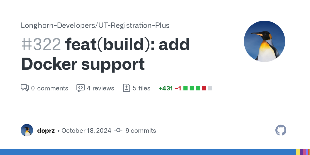 feat(build): add Docker support by doprz · Pull Request #322 · Long...