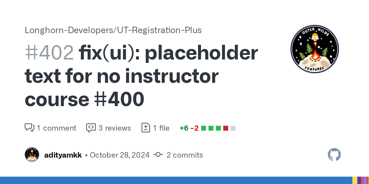 fix(ui): placeholder text for no instructor course #400 by adityamk...
