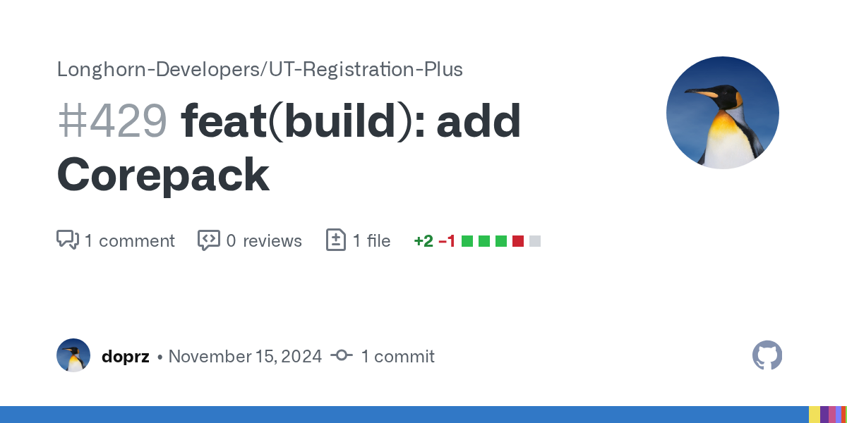 feat(build): add Corepack by doprz · Pull Request #429 · Longhorn-D...