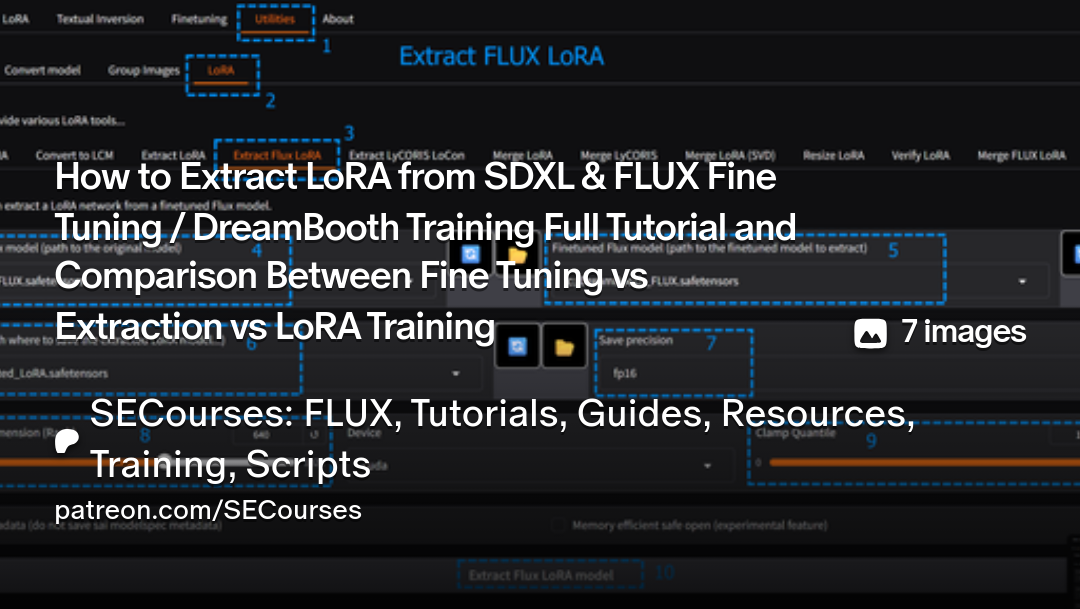 How to Extract LoRA from FLUX Fine Tuning / DreamBooth Training Ful...