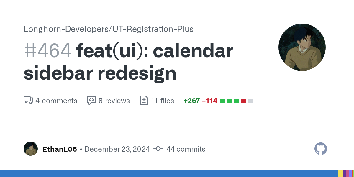 feat(ui): calendar sidebar redesign by EthanL06 · Pull Request #464...