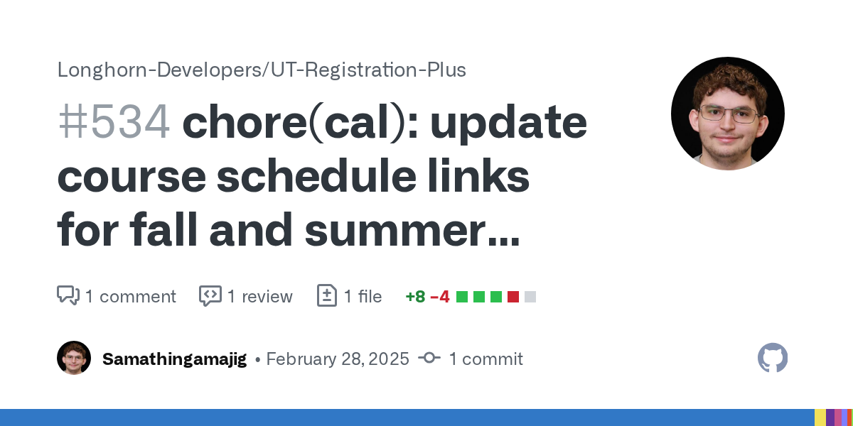 chore(cal): update course schedule links for fall and summer 2025 b...