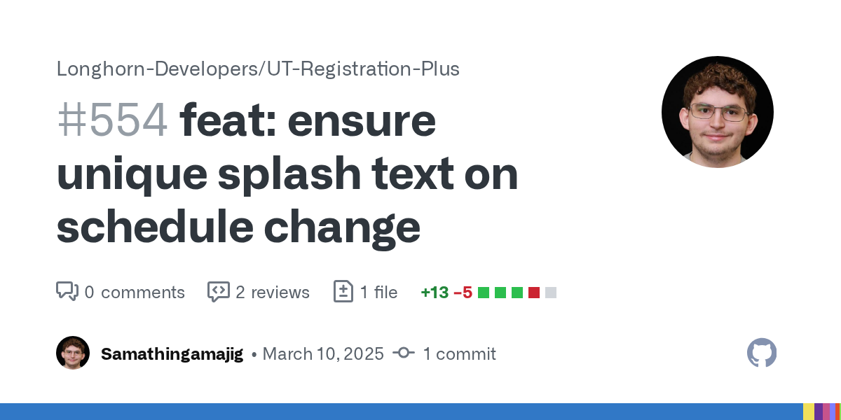 feat: ensure unique splash text on schedule change by Samathingamaj...