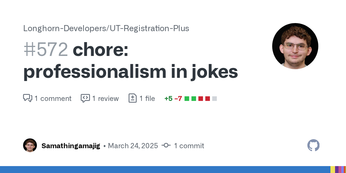 chore: professionalism in jokes by Samathingamajig · Pull Request #...