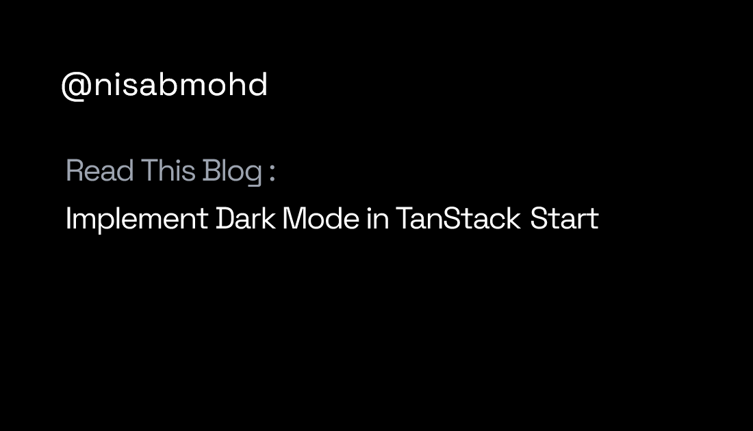 Implement Dark Mode in TanStack Start