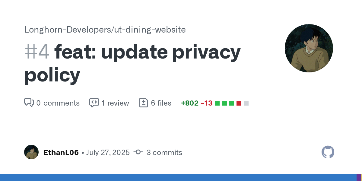 feat: update privacy policy by EthanL06 · Pull Request #4 · Longh...