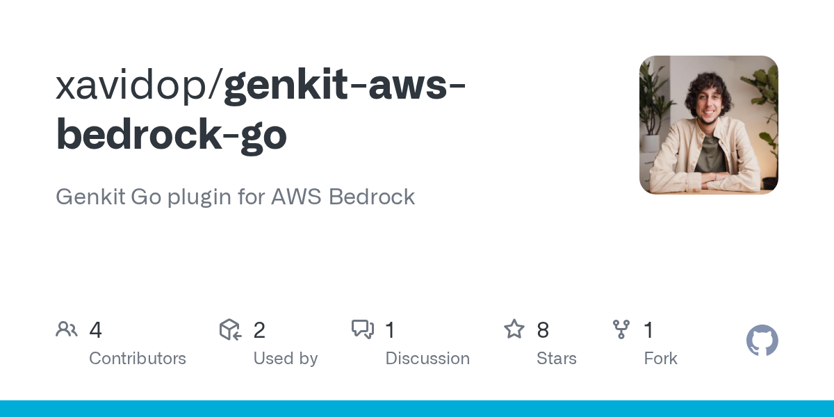 GitHub - xavidop/genkit-aws-bedrock-go: Genkit Go plugin for AWS Be...