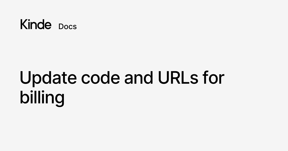 Update code and URLs for billing
