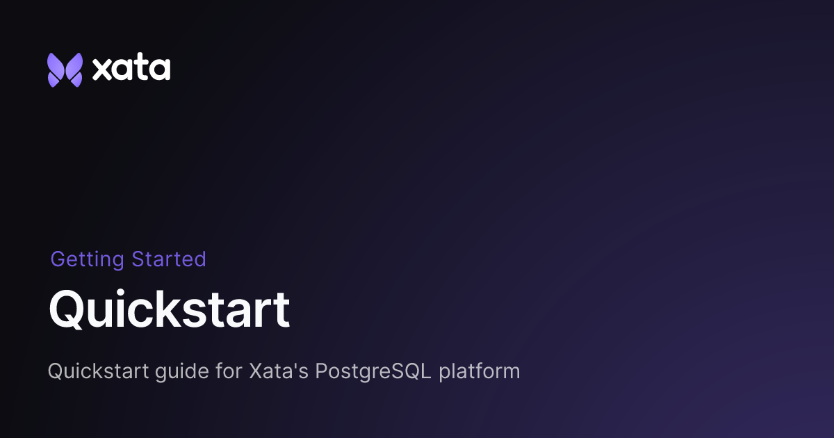 Quickstart - Xata