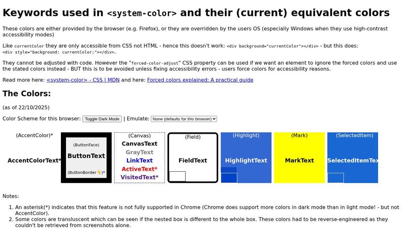 Forced Colors: Scheme