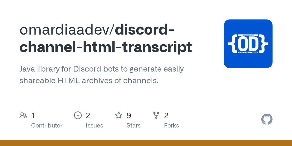 GitHub - omardiaadev/discord-channel-html-transcript: Java library ...