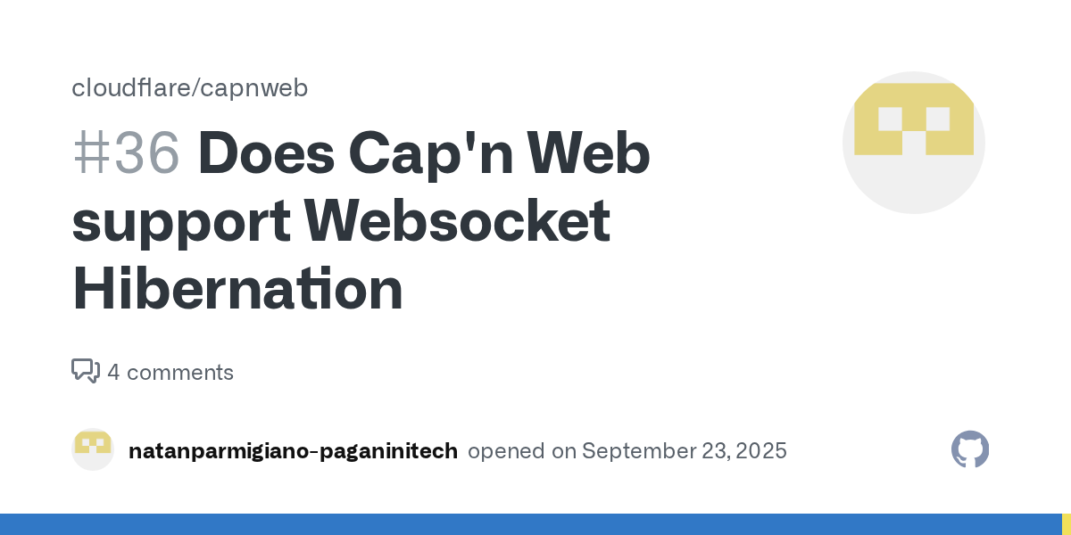 Does Cap'n Web support Websocket Hibernation · Issue #36 · cloudf...