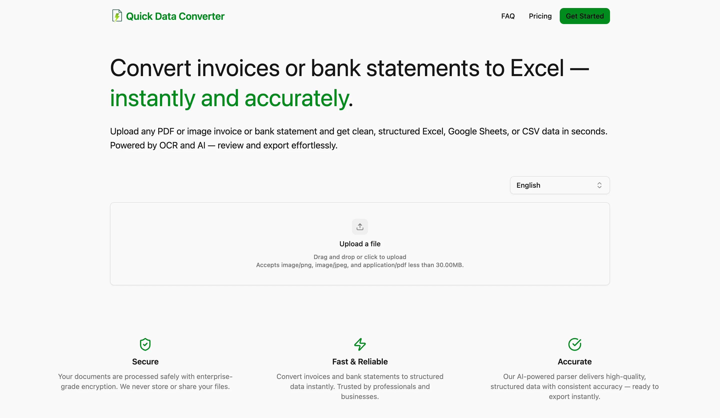 Quick Data Converter - Convert PDF or Image Invoices and Bank State...