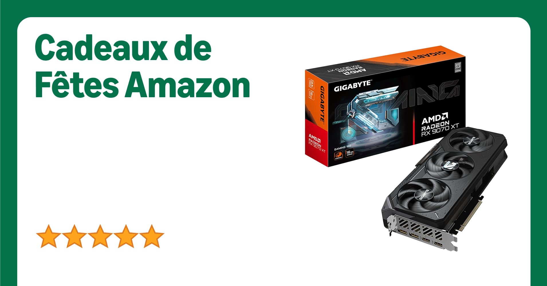 Gigabyte Radeon RX 9070 XT Gaming 16G Carte Graphique - 16 Go GDDR6...