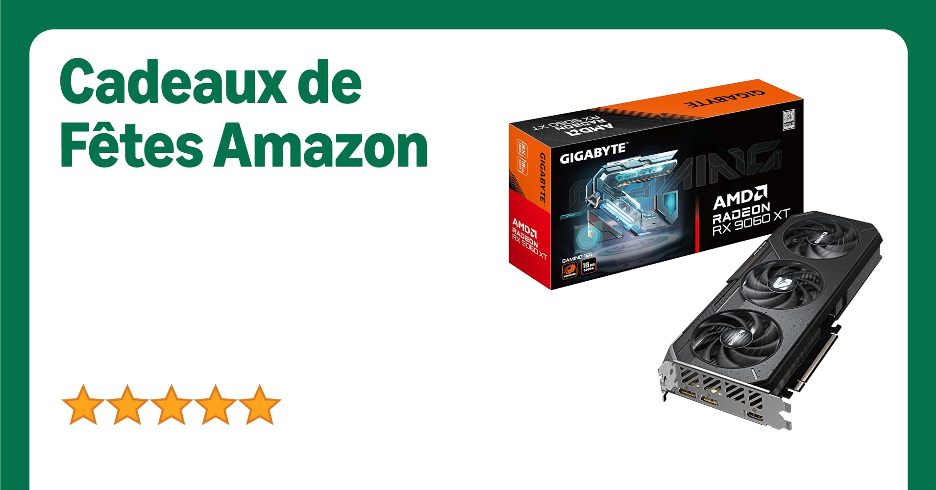 Gigabyte Radeon RX 9060 XT Gaming 16G Carte Graphique - 16GB GDDR6,...