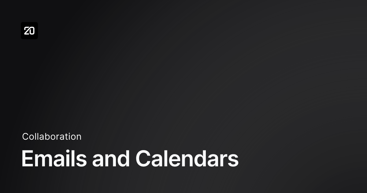 Emails and Calendars - Twenty Documentation