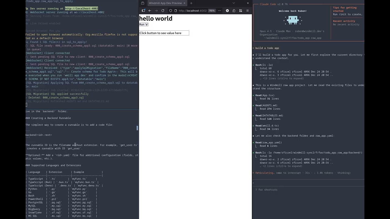 full-code app e2e built with claude and datatables