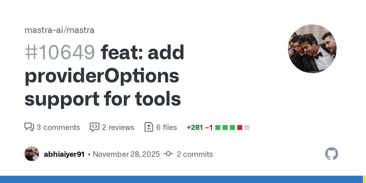 feat: add providerOptions support for tools by abhiaiyer91 · Pull ...