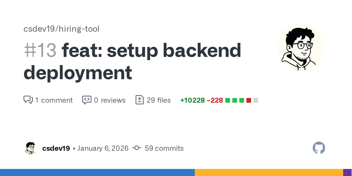 feat: setup backend deployment by csdev19 · Pull Request #13 · cs...