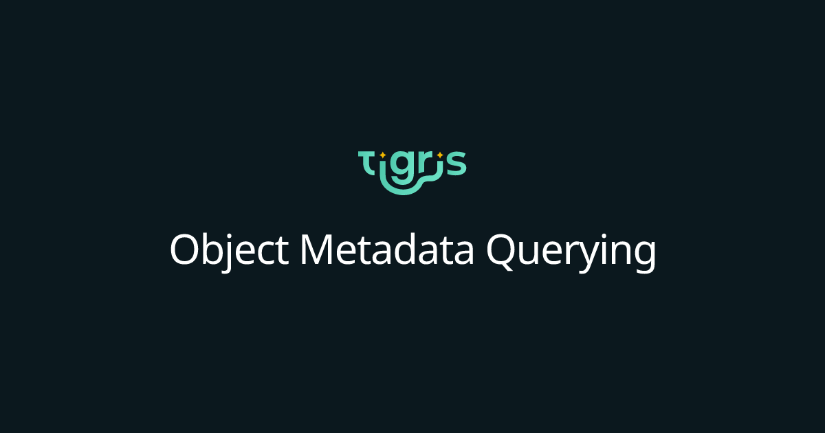 Object Metadata Querying | Tigris Object Storage Documentation