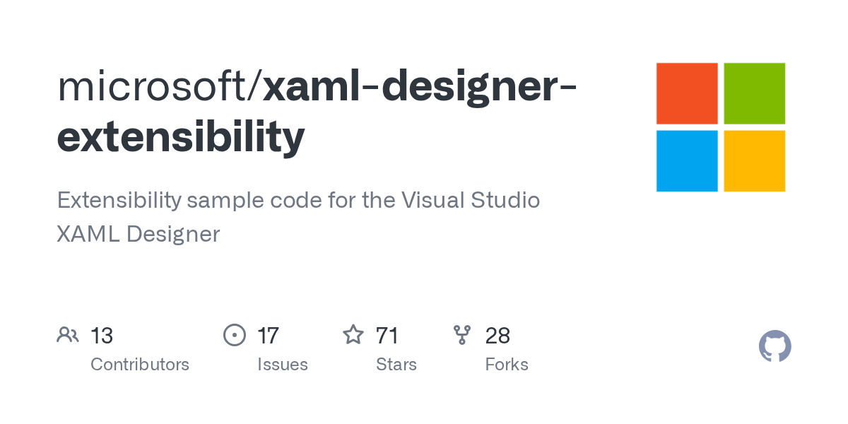 GitHub - microsoft/xaml-designer-extensibility: Extensibility sampl...