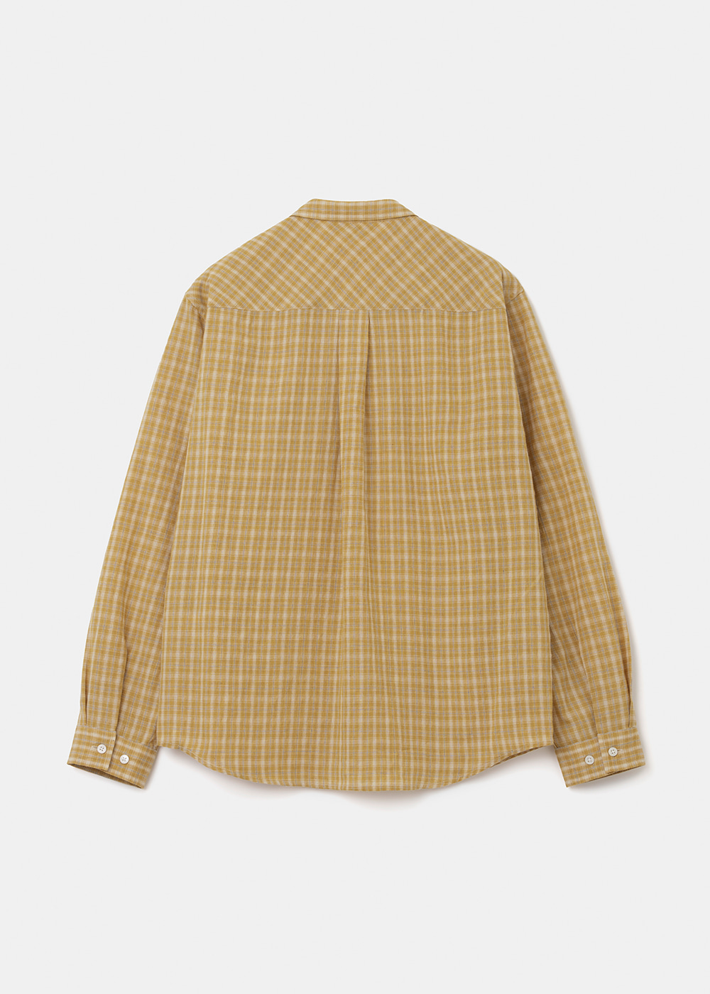 vintage check pocket shirt mustard