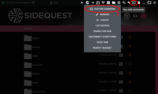 **Uninstalling using ADB commands**