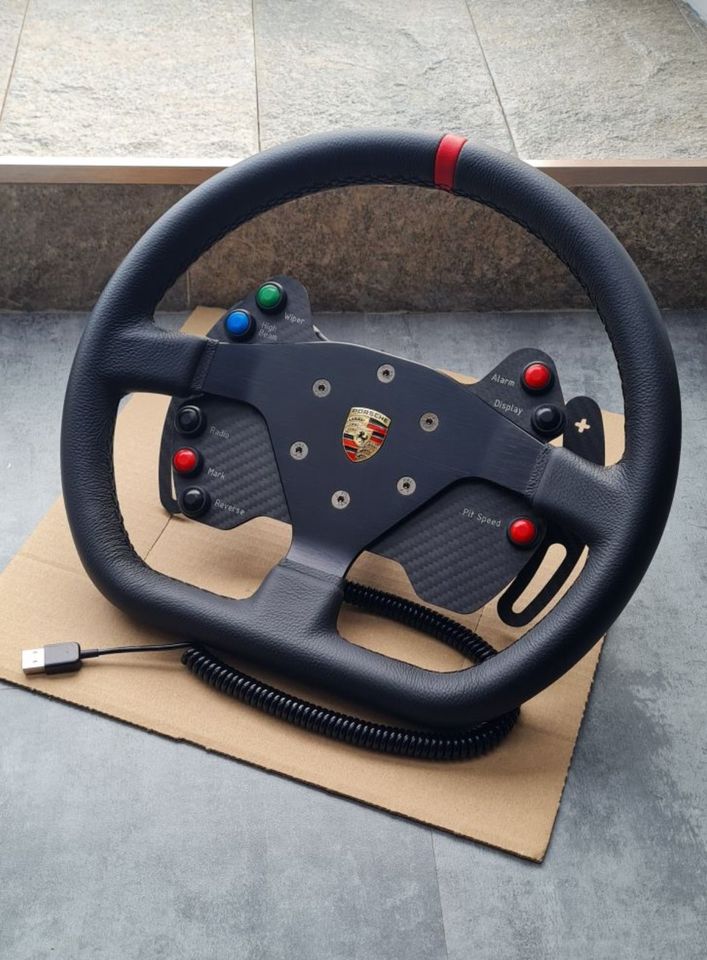 USB Fanatec Porsche Cup Rim - Leder - Simline Buttonplate