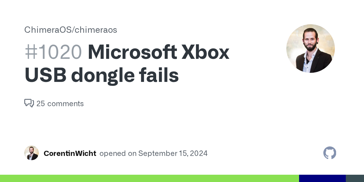 Microsoft Xbox USB dongle fails · Issue #1020 · ChimeraOS/chimeraos