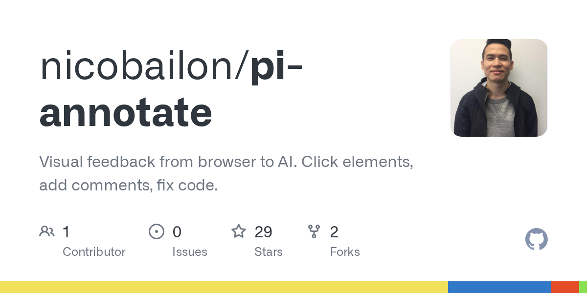 GitHub - nicobailon/pi-annotate: Visual feedback from browser to AI...