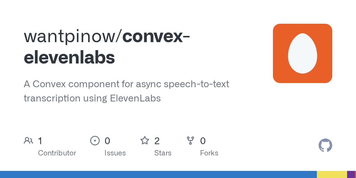 GitHub - wantpinow/convex-elevenlabs: A Convex component for async ...