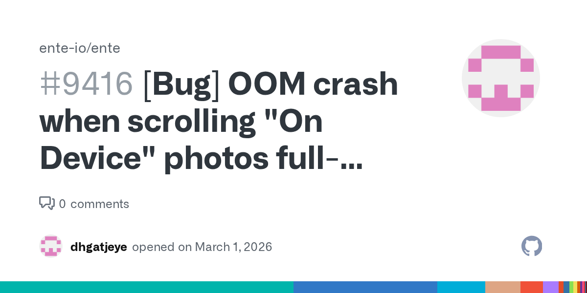 [Bug] OOM crash when scrolling "On Device" photos full-resolution b...