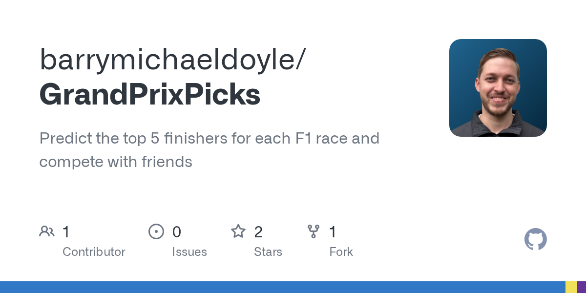 GitHub - barrymichaeldoyle/GrandPrixPicks: Predict the top 5 finish...