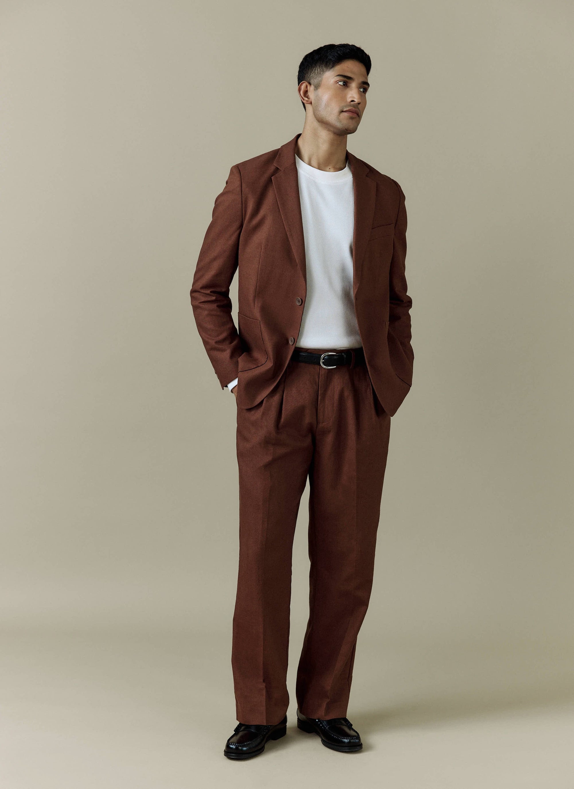 Men's Linen Blazer | Suit Jacket | Brown | Percival Menswear